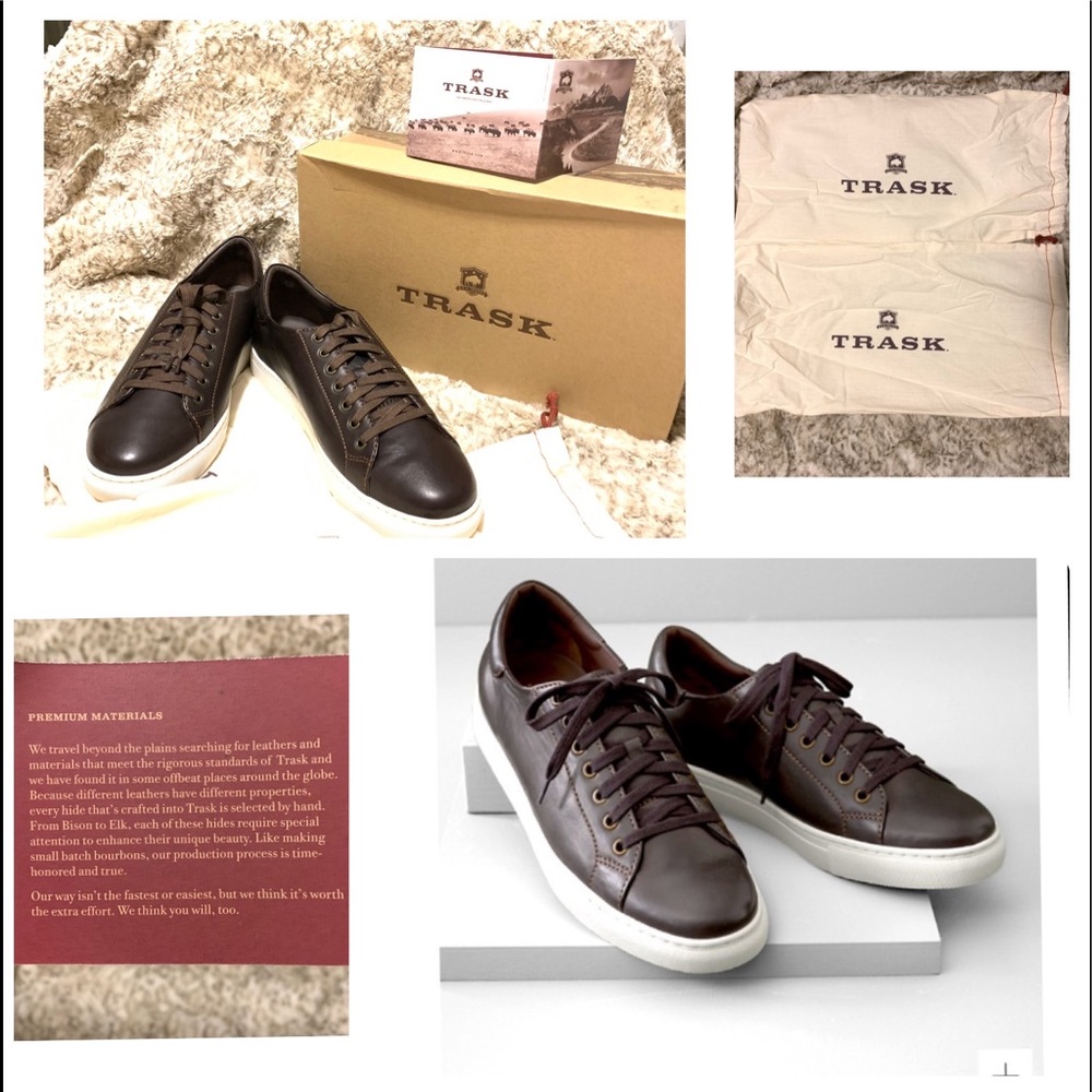 NIB TRASK ALDER MENS SNEAKER brown - Picture 2 of 8